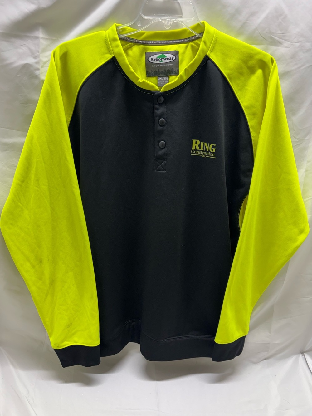 Arborwear Two Tone Tech Single Thick High Vis Crew Neck Henley Sweatshirt Men's*